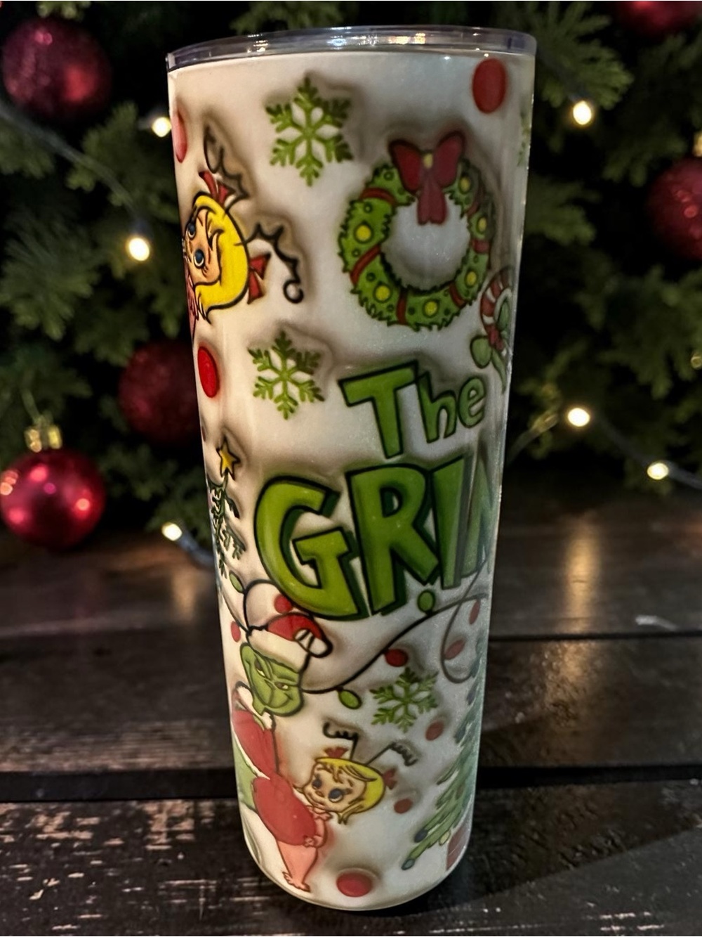 Green Holiday Character 20oz Stainless Tumbler - White & Green